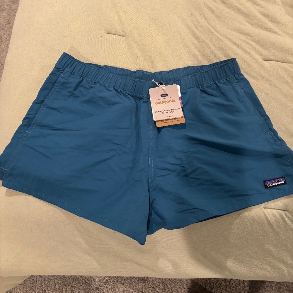 Women’s Patagonia Barely Baggies 2 1/2” Shorts. Size Large.Wavy Blue